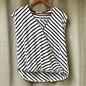Rag & Bone Jean Stripe Wrap Top | Small
